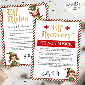 Reglas de llegada de elfos, Instrucciones para elfos, Carta de recuperación de elfos, Señal de reglas para elfos, Reglas que los elfos deben seguir, Carta de tu elfo enfermo, Elfos tocados, 102