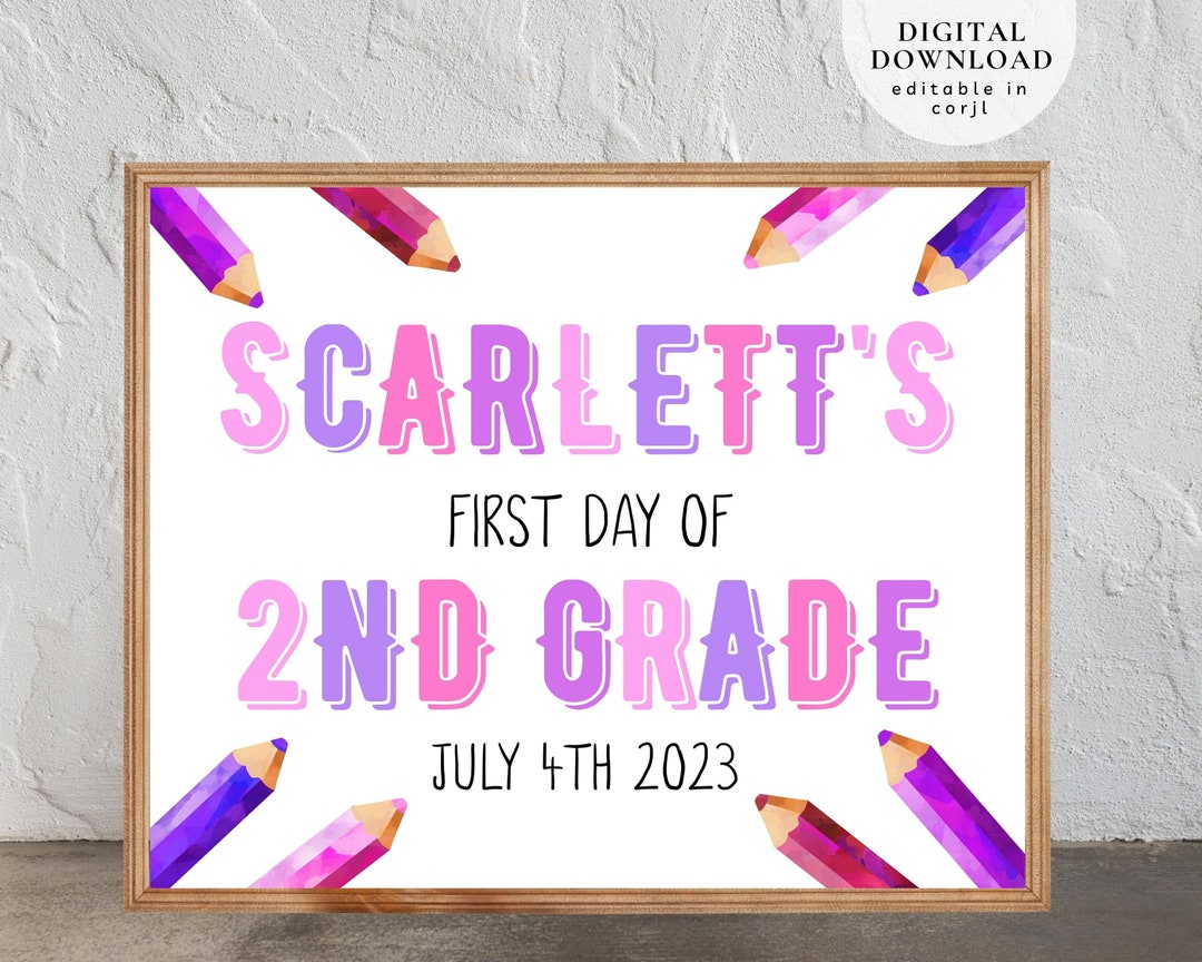 Editable First Day of School Board, Printable Rainbow School Board