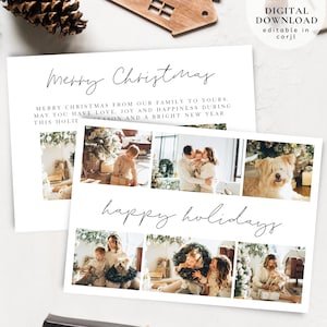 Foto Feiertagskartenvorlage, Familienfoto Feiertagskarte, personalisierte Weihnachtskarte, Familienfoto Weihnachtskarte, Foto Grußkarte, 115