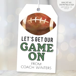 Game Day Treat Tag, Game Day Treat Tag, Football Party Tag, Football Favor Tag, Snack Bag Tag, Football Gift Ideas, Sports Tag, 352