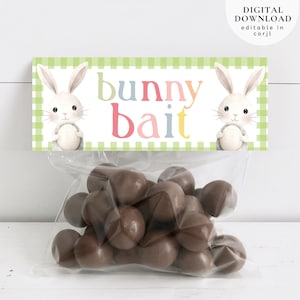 Printable Easter Treat Bag Toppers, Bunny Bait Toppers, Easter Bag Toppers, Easter S&#39;mores Bag Topper, Snack Bag Topper, Ziplock Topper, 362