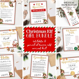 Elf letter bundle, Elf Arrival Letter, Elf recovery Letter, Elf rules, Nice list certificate, Elf mail, Elf report, Christmas letter, 102