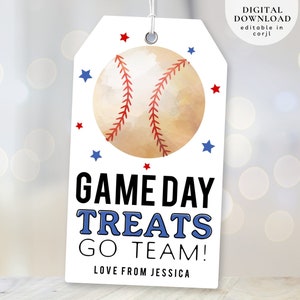 Spieltag Leckerli Anhänger, Spieltag Leckerli Anhänger, Baseball Party Anhänger, Baseball Geschenkanhänger, Snackbeutel Anhänger, Baseball Geschenkideen, Sportanhänger, 351