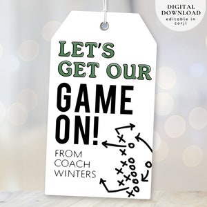Good Luck Game Day Tag, Game Day Treat Tag, Football Team Treat Tag, Football Favor Tag, Post-Game Snack Tag, Go Team Tags, Cookie Tag, 345