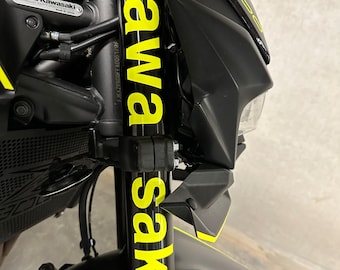 Kit d'autocollants de fourche avant Kawasaki (deux côtés) - Autocollants de fourche en vinyle pour la personnalisation de moto
