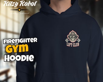 Firefighters Hoodie for Workout and Deadlift Enthusiasts | Personalized Firefighter Hoodie | Hoodie Gift for Firefighters Unisex Sizing