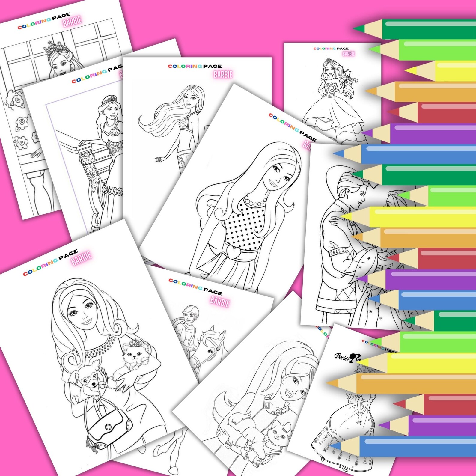 COLORING PAGES | BARBIE | for Kids | Kids | Digital Download - Etsy