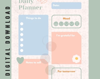 Daily Planner, Digital Planner, Printable Planner | Digital download