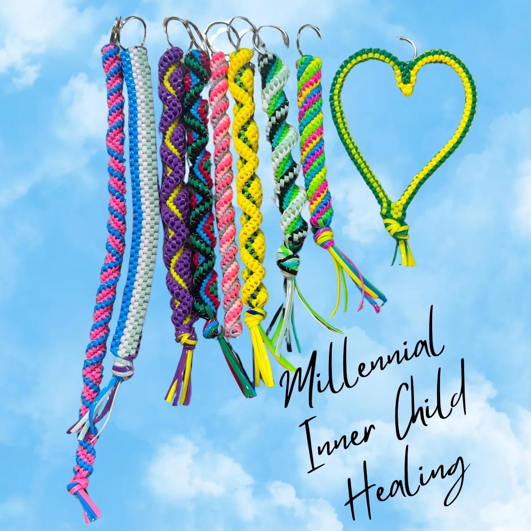 Handmade Rexlace Keychain – 90s Retro Boondoggle Key Ring - Etsy