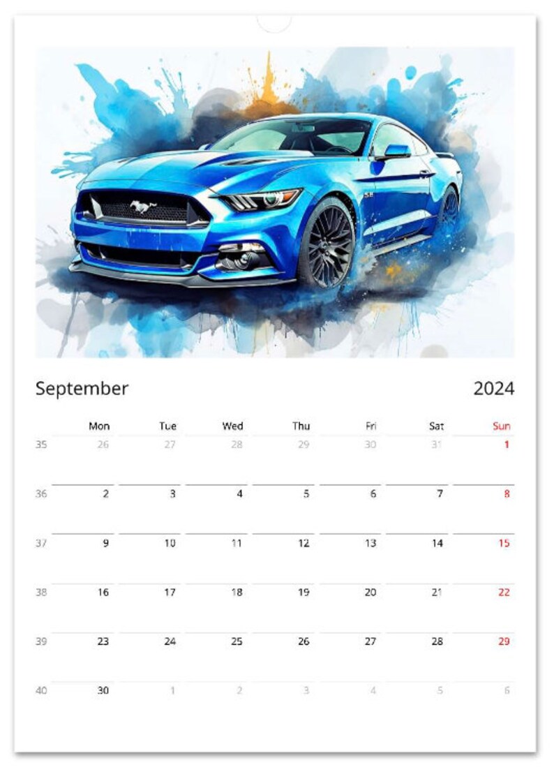 A Year of Cars 2024 Wall Calendars for Car Lovers Etsy