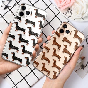 Klare Dackel Handyhülle Dackel passend für iPhone 16 Pro Max 15 14 13 12 11 XS Plus Samsung S25 S24 A55 A54 Pixel 9 Pro 8