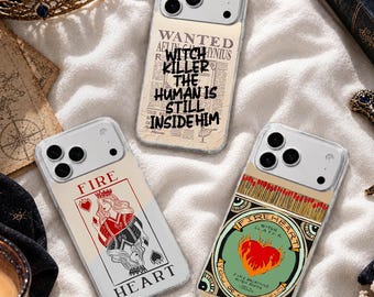 Throne of Glass Phone Case Fireheart Bookish Art Cover fit for iPhone 18 Pro Max, 17, 16, 15, Samsung S26 Ultra, S25 FE, A57, A56, Pixel 11