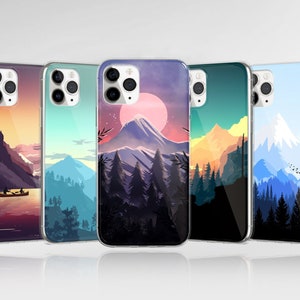 Mountain Phone Case, Minimalist Cover fit For iPhone 16 Pro Max 15 14 13 12 11 XS Plus Samsung S25 S24 A55 A54 Pixel 9 Pro 8