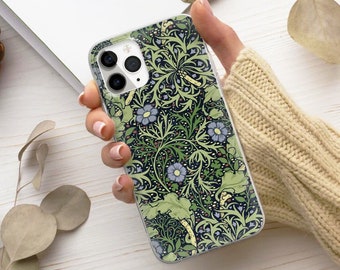William Morris Phone Case Wild Flowers Cover fit for iPhone 17 Pro Max, 16e, 15, 14, 12 & Samsung S25 Ultra, S24 FE, A56, Pixel 9 Pro 8