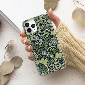 Custodia per telefono William Morris Wild Flowers Cover adatta per iPhone 16 Pro Max 15 14 13 12 11 XS Plus Samsung S25 S24 A55 A54 Pixel 9 Pro 8
