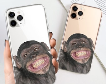 Clear Monkey Phone Case,chimpanzee Cover Fit for iPhone 17