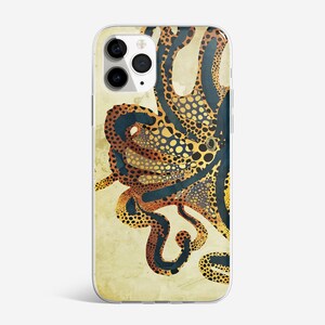 Octopus Phone Case Sea Animals Cover fit for iPhone 14 Pro, 13, 12, 11, XR, 8+, 7 & Samsung S23, S22, A53, A51, Huawei P20, P30 Lite