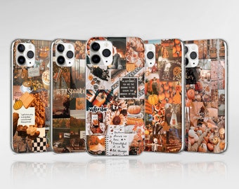 Funda para teléfono con collage de otoño, compatible con iPhone 17 Pro Max, 16e, 15, 14, 12 y Samsung S25 Ultra, S24 FE, A56, Pixel 9 Pro 8