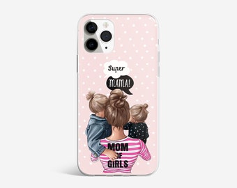 Girl Mom Phone Case Super Mom Cover Fit for iPhone 16 Pro