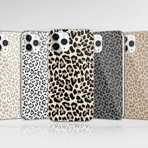 Leopard Muster Handyhülle Polka Dot Abdeckung passend für iPhone 16 Pro Max 15 14 13 12 11 XS Plus Samsung S25 S24 A55 A54 Pixel 9 Pro 8
