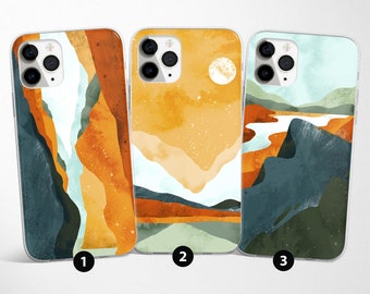 Abstract Landscape Phone Case Cover fit for iPhone 17 Pro Max, 16e, 15, 14, 12 & Samsung S25 Ultra, S24 FE, A56, Pixel 9 Pro 8