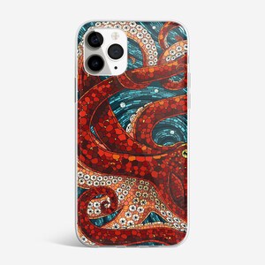 Octopus Phone Case Sea Animals Cover fit for iPhone 14 Pro, 13, 12, 11, XR, 8+, 7 & Samsung S23, S22, A53, A51, Huawei P20, P30 Lite