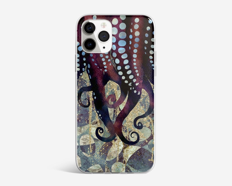 Octopus Phone Case Sea Animals Cover fit for iPhone 14 Pro, 13, 12, 11, XR, 8+, 7 & Samsung S23, S22, A53, A51, Huawei P20, P30 Lite