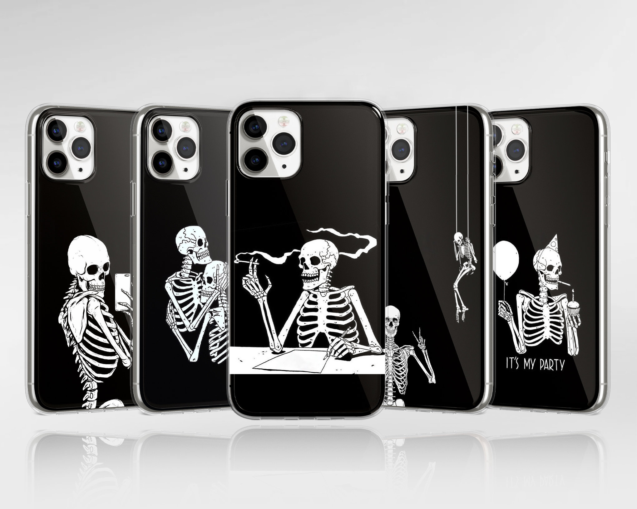 Spooky Skeleton Phone Case Halloween Cover Fit for iPhone 17 Pro Max, 16e,  15, 14, 12 & Samsung S25 Ultra, S24 FE, A56, Pixel 9 Pro 8 - Etsy