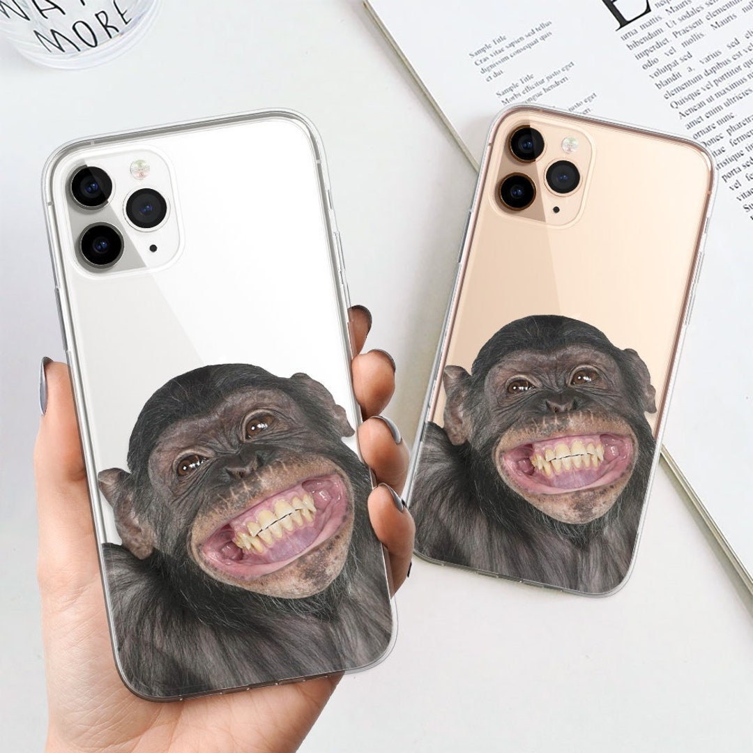 iPhone - MONOページ Clear Monkey Phone Case,chimpanzee Cover Fit for iPhone 16