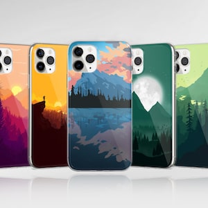 Mountain Phone Case Landschap Cover fit voor iPhone 16 Pro Max 15 14 13 12 11 XS Plus Samsung S25 S24 A55 A54 Pixel 9 Pro 8