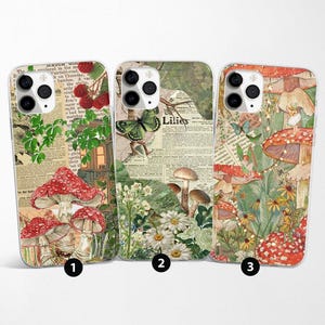 Cottagecore Phone Case Nature Scrapbook Cover fit for iPhone 16 Pro Max 15 14 13 12 11 XS Plus Samsung S25 S24 A55 A54 Pixel 9 Pro 8