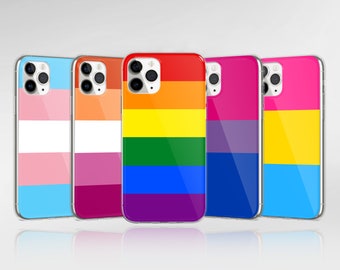 LGBTQ Pride Phone Case Love is Love Cover adapté pour iPhone 15 Pro Max, 14, 13, 12, 11, XR, 8+, 7 et Samsung S23, S22, A14, A54