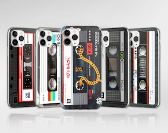 90s Retro Kassette Handyhülle passend für iPhone 15 Pro Max, 14, 13, 12, 11, XR, 8+, 7 & Samsung S23, S22, A14, A54