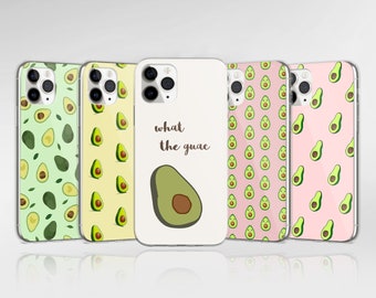 Green Avocado Phone Case Fruit Cover adapté pour iPhone 15 Pro Max, 14, 13, 12, 11, XR, 8+, 7 et Samsung S23, S22, A14, A54