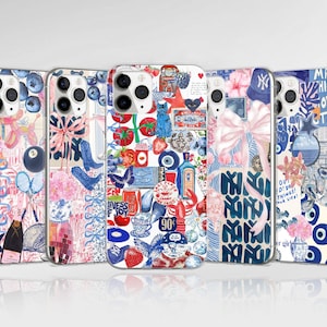 Custodia per telefono Aesthetic Coquette Collage Preppy e carina adatta per iPhone 16 Pro Max 15 14 13 12 11 XS Plus Samsung S25 S24 A55 A54 Pixel 9 Pro 8