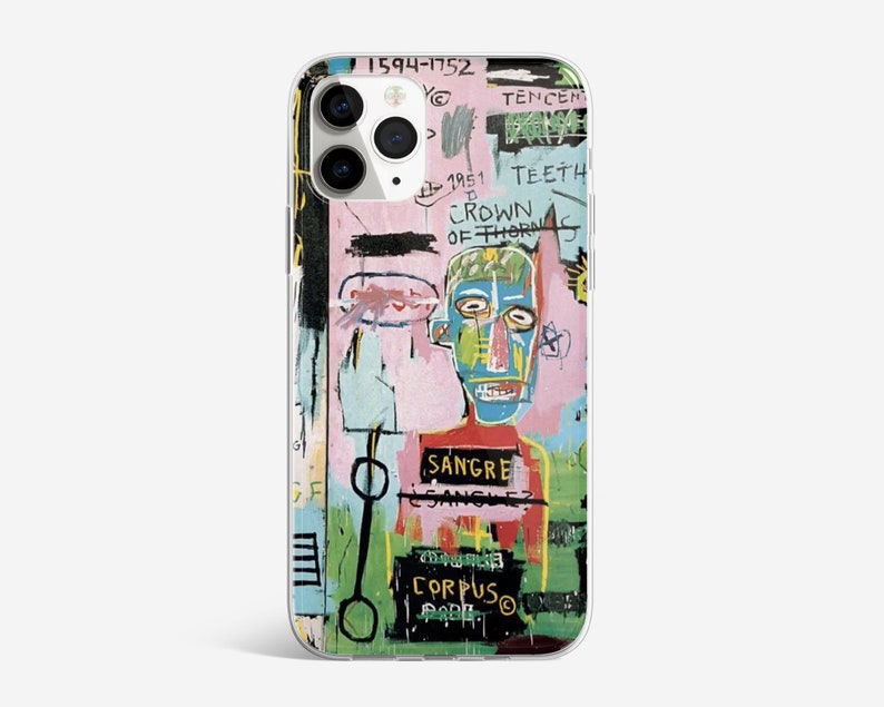 Basquiat Art Phone Case Abstract Cover fit for iPhone 15 Pro Max, 14, 13, 12, 11, XR, 8, 7 & Samsung S23, S22, A14, A54 5