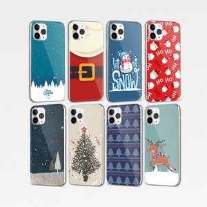 Christmas Phone Case Xmas Cover fit for iPhone 16 Pro Max 15 14 13 12 11 XS Plus Samsung S25 S24 A55 A54 Pixel 9 Pro 8