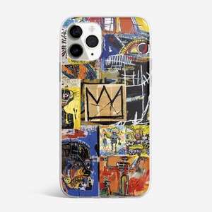 Basquiat Art Phone Case Abstract Cover adapté pour iPhone 15 Pro Max, 14, 13, 12, 11, XR, 8, 7 et Samsung S23, S22, A14, A54 2