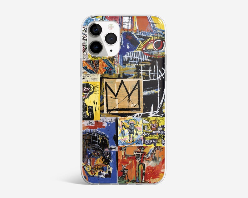 Basquiat Art Phone Case Abstract Cover fit for iPhone 15 Pro Max, 14, 13, 12, 11, XR, 8, 7 & Samsung S23, S22, A14, A54 2