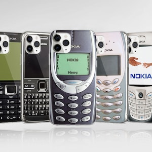 Retro Handyhülle Nokia Design Hülle passend für iPhone 15 Pro Max, 14, 13, 12, 11, XR, 8, 7 & Samsung S23, S22, A14, A54 Bild 1