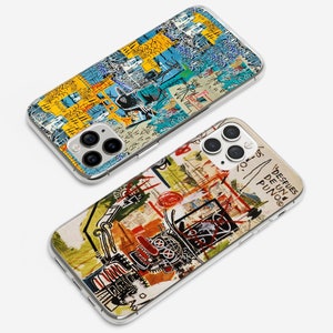 Basquiat Art Phone Case Abstract Cover adapté pour iPhone 15 Pro Max, 14, 13, 12, 11, XR, 8, 7 et Samsung S23, S22, A14, A54 image 2