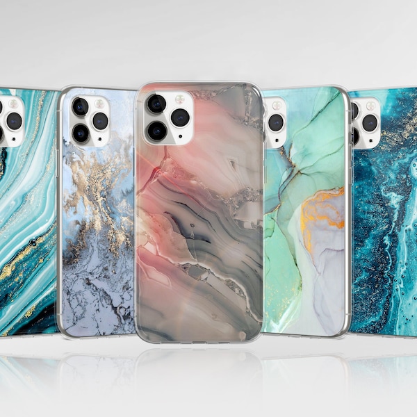 Colorfull Marble Phone Case Aesthetic Cover fit for iPhone 15 Pro Max, 14, 13, 12, 11, XR, 8+, 7 & Samsung S23, S22, A14, A54