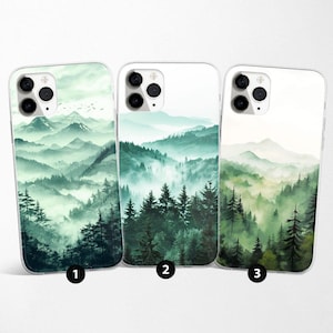 Landscape Mountains Phone Case Forest Art Cover fit for iPhone 16 Pro Max 15 14 13 12 11 XS Plus Samsung S25 S24 A55 A54 Pixel 9 Pro 8