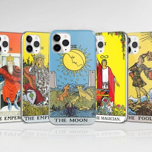 Tarotkaart Telefoon Case Cover fit voor iPhone 16 Pro Max 15 14 13 12 11 XS Plus Samsung S25 S24 A55 A54 Pixel 9 Pro 8