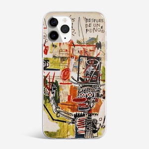 Basquiat Art Phone Case Abstract Cover adapté pour iPhone 15 Pro Max, 14, 13, 12, 11, XR, 8, 7 et Samsung S23, S22, A14, A54 4