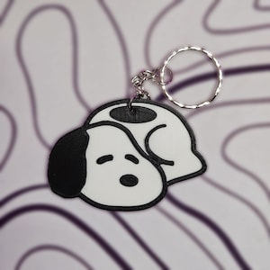 Baby Snoopy Inspired Keyring Keychain Charm | Puppy Dog Cute Decor Accessory Gift Present |