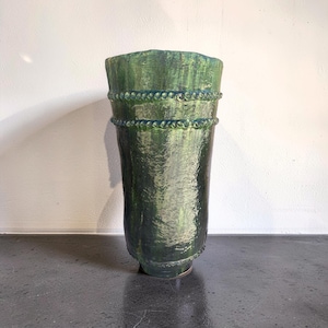 Large Tamegroute Green Ceramic Jar 80 cm | Handmade Moroccan Floor Vase | Oversized Rustic Pottery | Luxury Home Decor