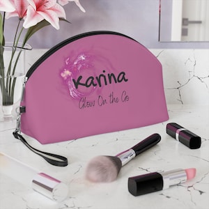 Makeup Bag with Custom Name | Stylish Travel Cosmetic Pouch | Perfect Gift for Beauty Lovers, Bridesmaids, Birthdays, Glossy Finish, [...]
