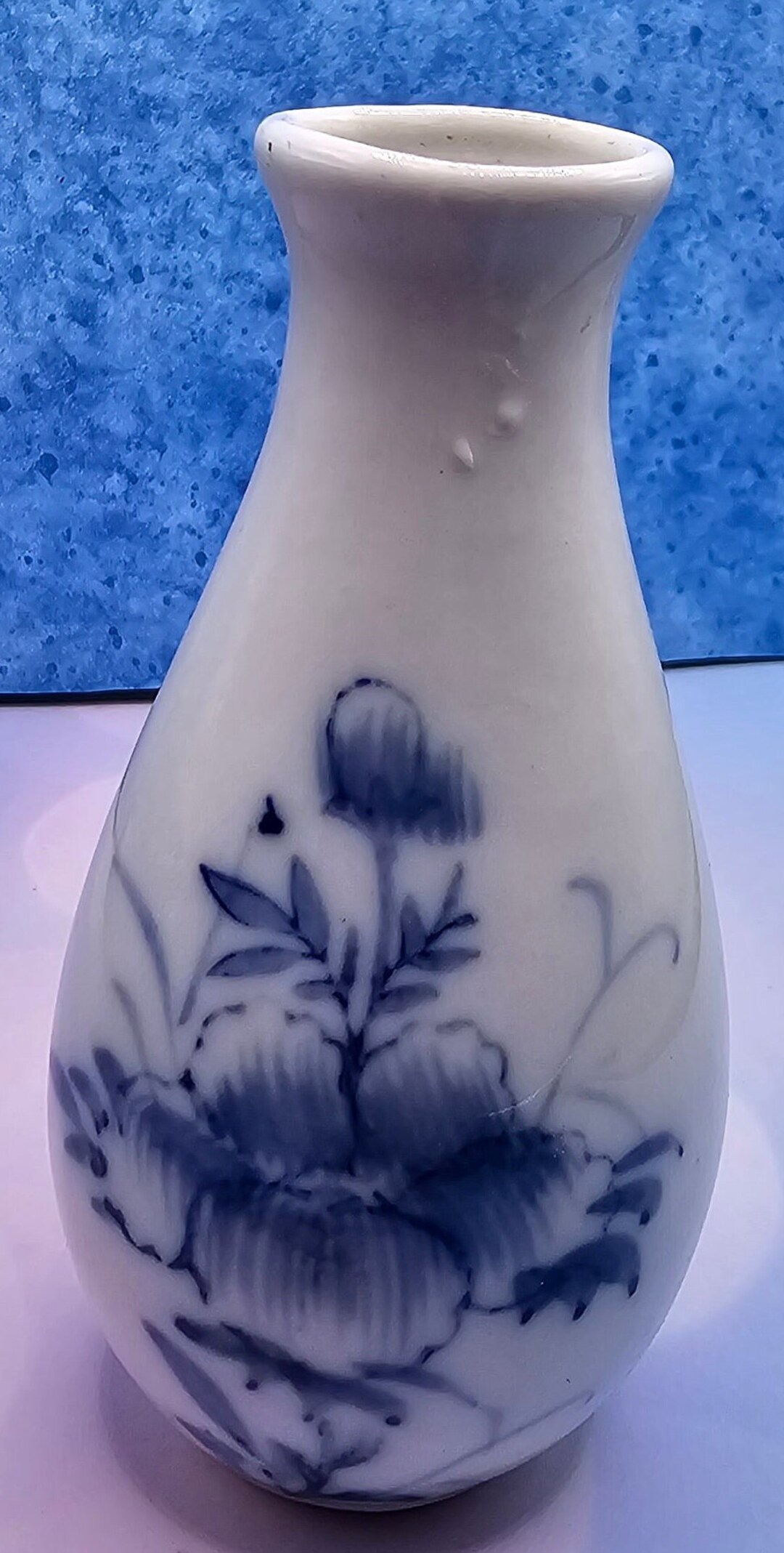Rare Ceramic Vintage Hand Painted Blue and White Bud Vase A10/15 - Etsy