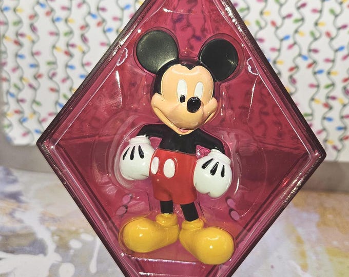 Vintage Mickey Mouse PVC Figurine Christmas tree ornament collectable B4/7